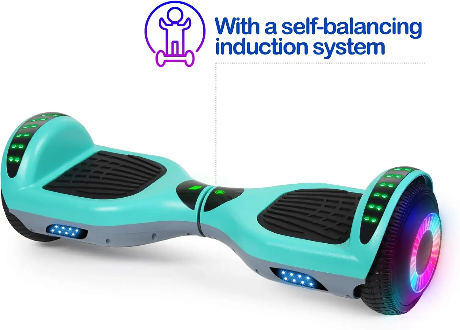 SISIGAD A12 Mixed Color Hoverboard, with Bluetooth and Colorful Lights Self Balancing Scooter - 71x9alecZ8L._AC_SL1500_