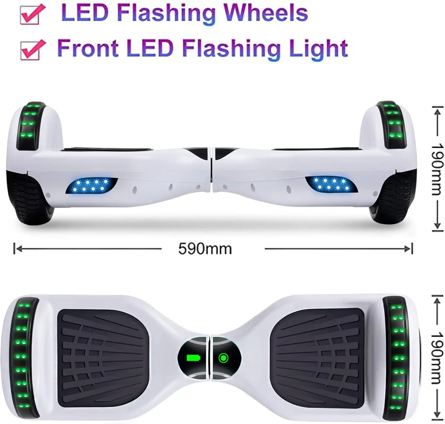 SISIGAD Hoverboard for Kids Ages 6-12, with Built-in Bluetooth Speaker and 6.5 Colorful Lights Wheels - 61pllt5jowl._ac_sl1500_