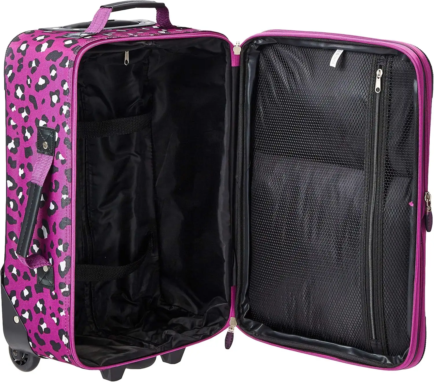 Rockland Fashion Softside Upright Luggage Set, Expandable,Telescopic Handle,Wheel, Purple Leopard, 2-Piece (1419) - 91Gyrg7RHGL._AC_SL1500_