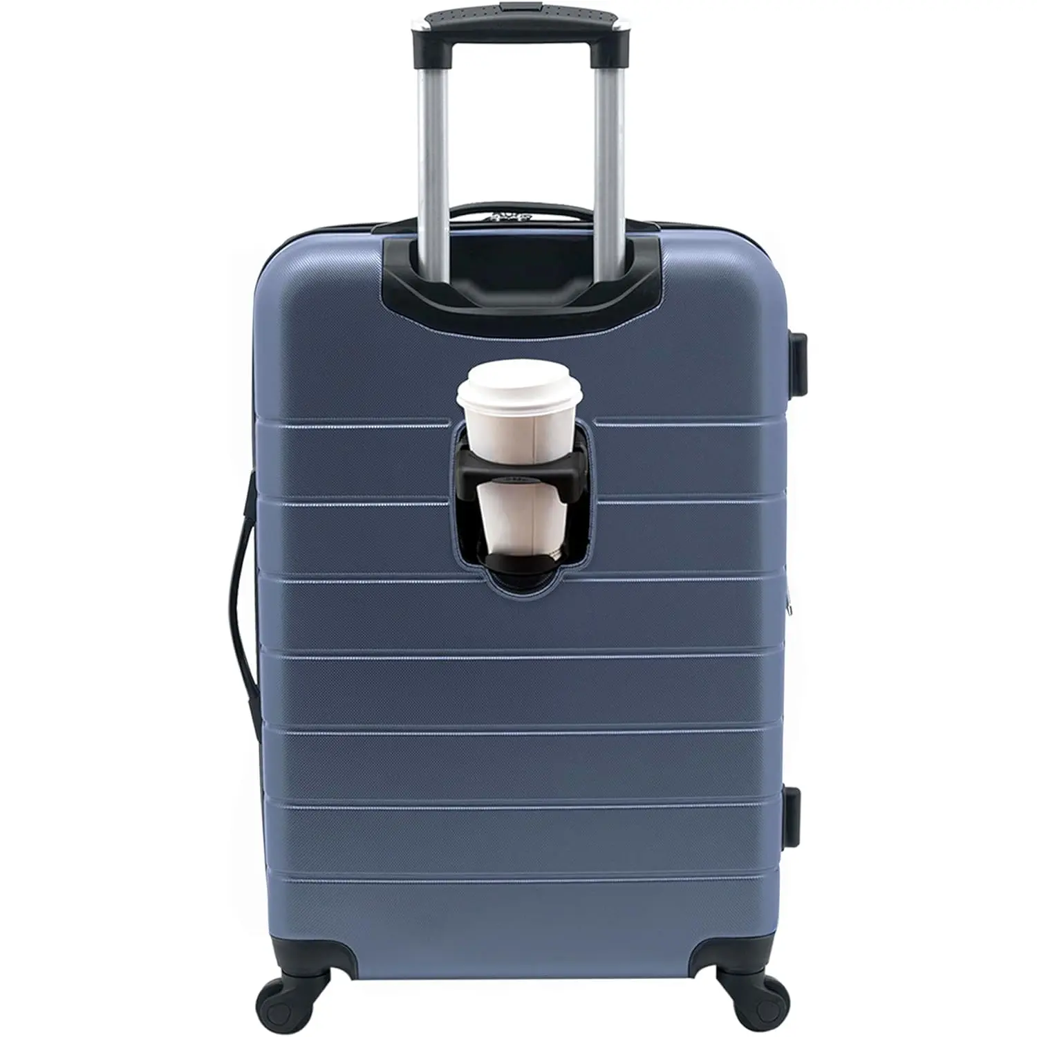 Wrangler Smart Luggage Set with Cup Holder and USB Port, Navy Blue, 20-Inch Carry-On - 1