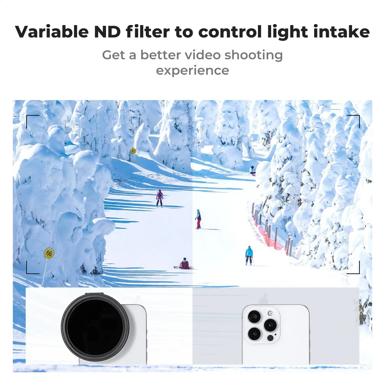 K&F Concept Clip On 67mm Variable ND2-32 Filter Kit, Phone Clip - 71D9GQ1